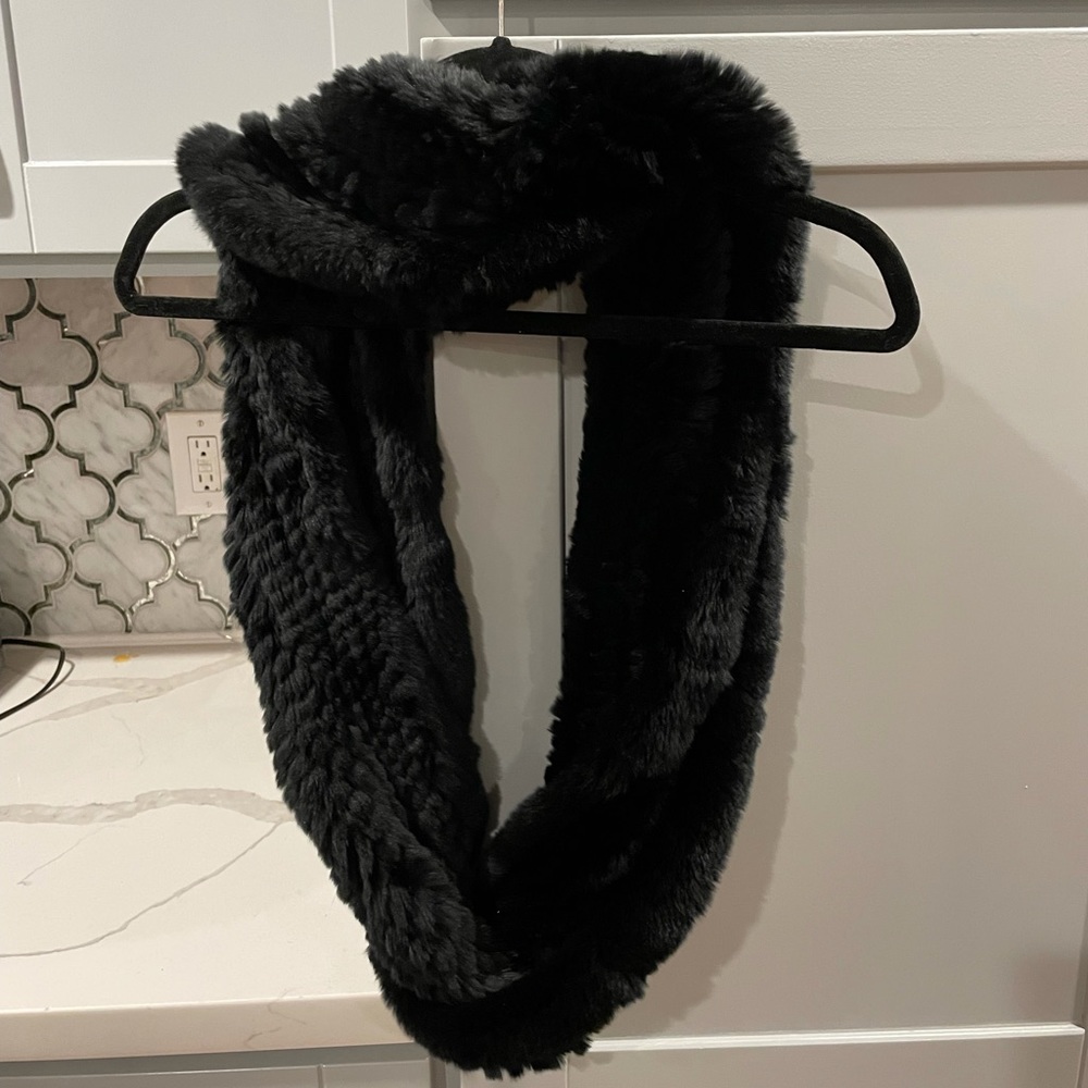 Black Fur Scarf